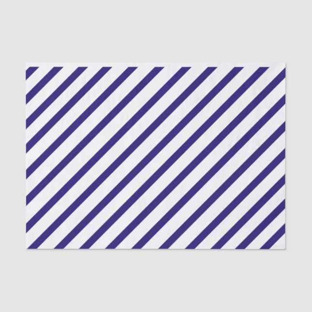 Papier de soie de soie de rayure de bleu marine (Recto)