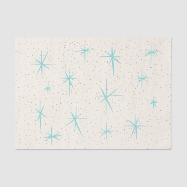 Papier de soie de soie de Starbursts de turquoise (Recto)