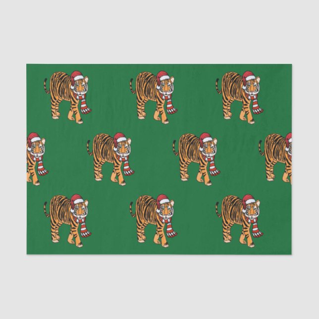 Papier de soie de soie de tigre de Noël (Recto)