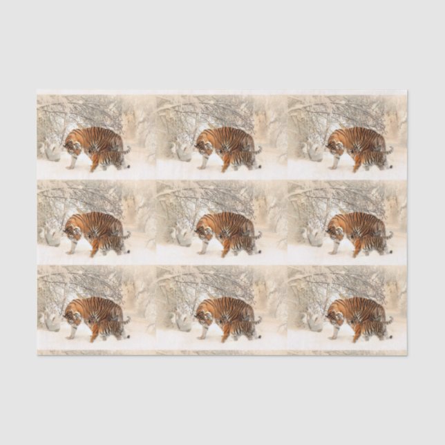 Papier de soie de soie de tigres d'hiver (Recto)