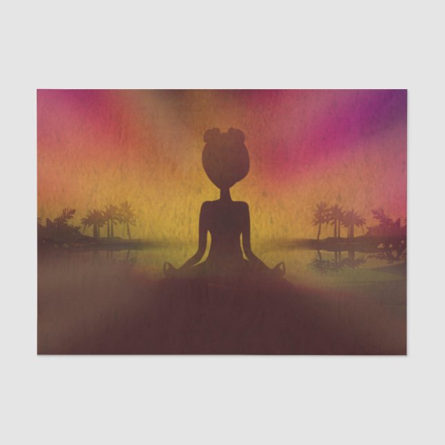 Papier de soie de soie de yoga de méditation (Recto)