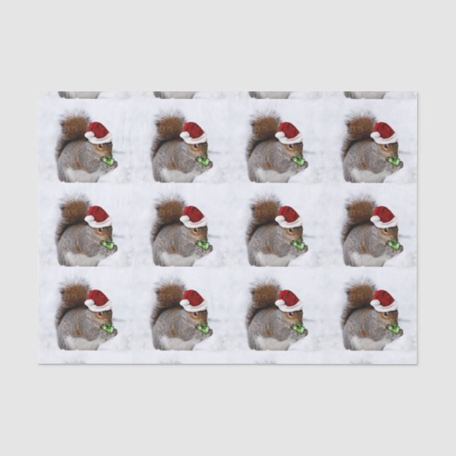 Papier de soie de soie d'écureuil de Noël (Recto)