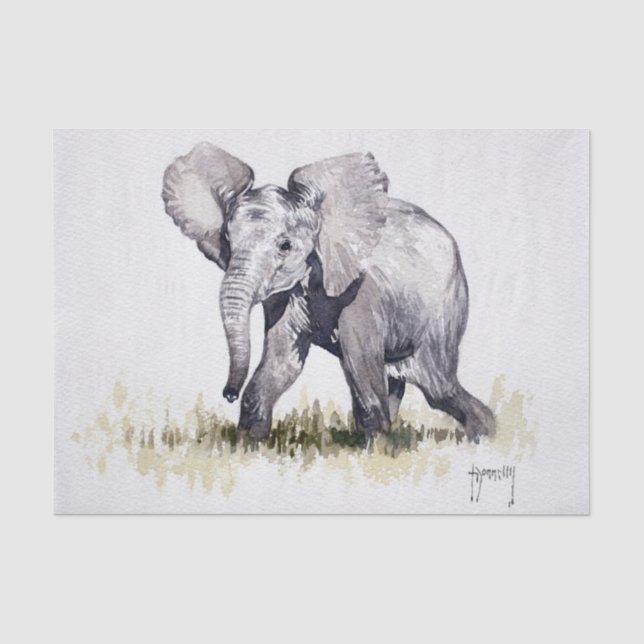 Papier de soie de soie d'éléphant de bébé (Recto)