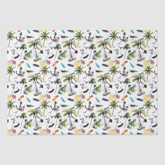 Papier de soie de soie d'été de mer (Recto)