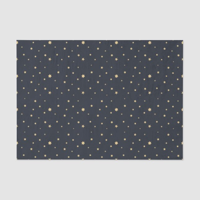 Papier de soie de soie d'étoiles de Noël de bleu (Recto)