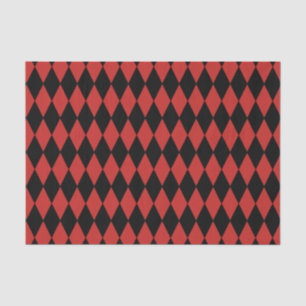 Papier de soie de soie diamant rouge/noir de
