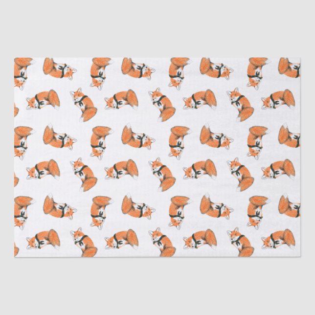 Papier de soie de soie en bois de Fox d'insigne (Recto)