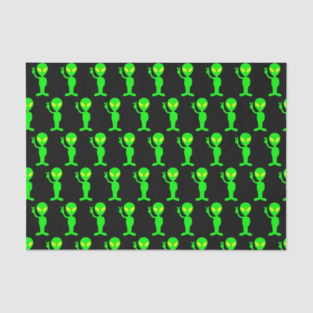 Papier de soie de soie étranger vert/noir au néon (Recto)