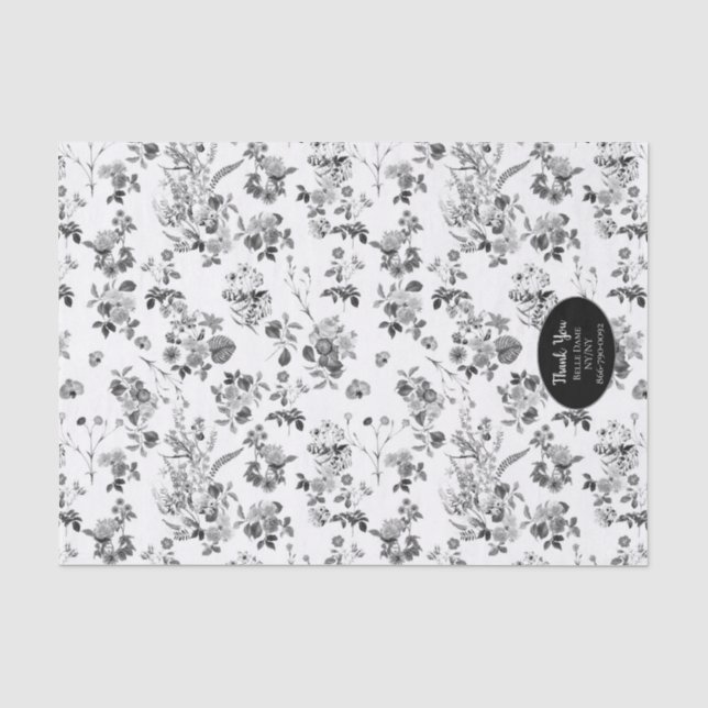 Papier de soie de soie fait sur commande floral (Recto)