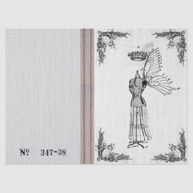 Papier de soie de soie féerique de forme de robe (Recto)