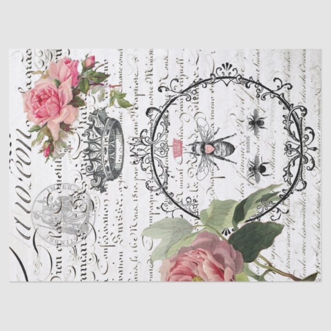 Papier de soie de soie floral de Decoupage de (Recto)