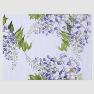 Papier de soie de soie floral de fleur bleue