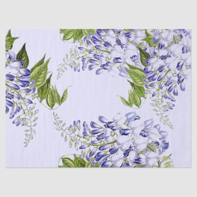 Papier de soie de soie floral de fleur bleue (Recto)