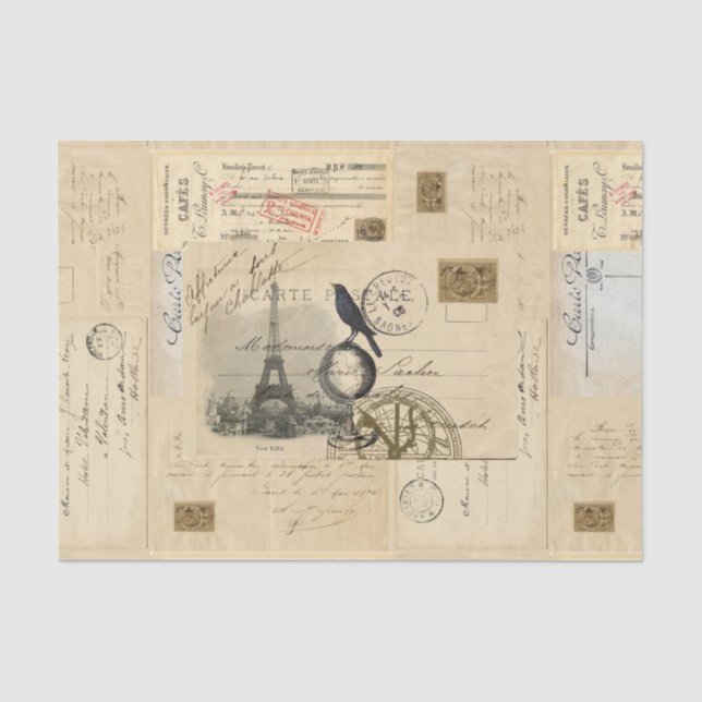 Papier de soie de soie français de carte postale (Recto)