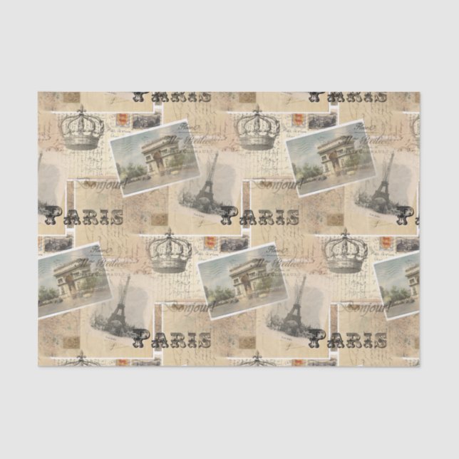 Papier de soie de soie français de Paris de carte (Recto)
