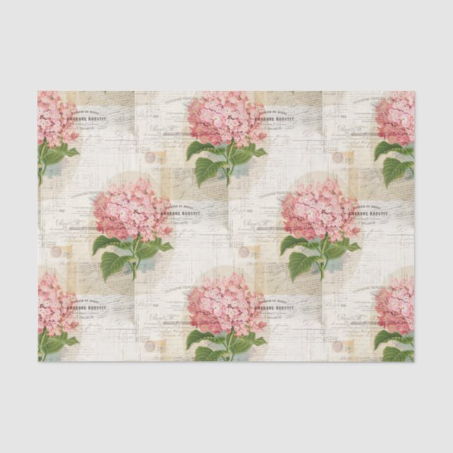 Papier de soie de soie français d'hortensia rose (Recto)