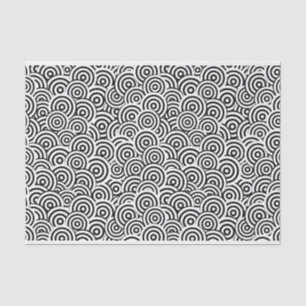 Papier de soie de soie géométrique noir et blanc