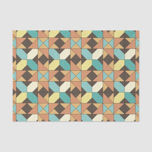 Papier de soie de soie géométrique piqué de motif (Recto)