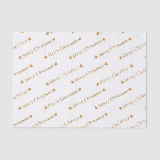 Papier de soie de soie imprimé de Joyeux Noël d'or (Recto)