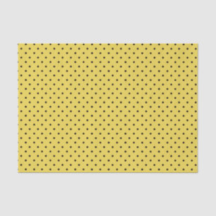 Papier de soie de soie jaune et noir de point de