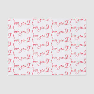 Papier de soie de soie - "je t'aime" manuscrit