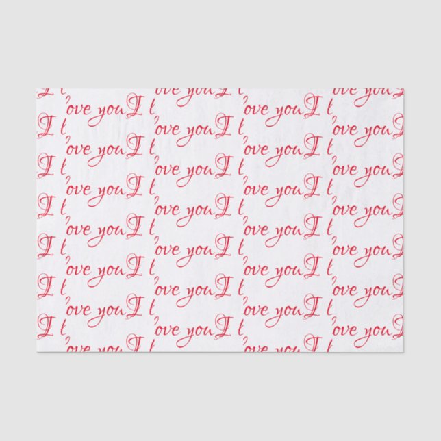 Papier de soie de soie - "je t'aime" manuscrit (Recto)