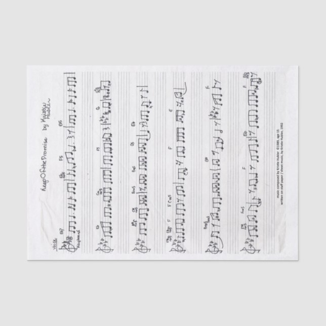 Papier de soie de soie manuscrit de musique de (Recto)