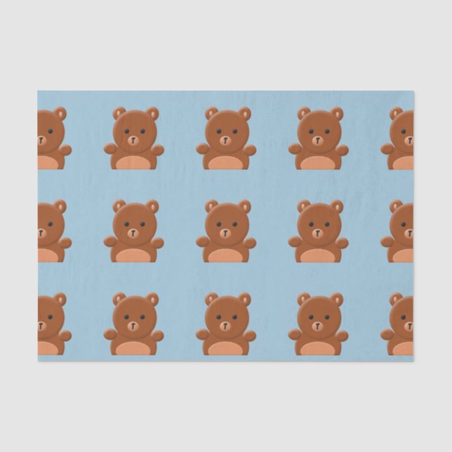 Papier de soie de soie mignon d'ours de nounours (Recto)