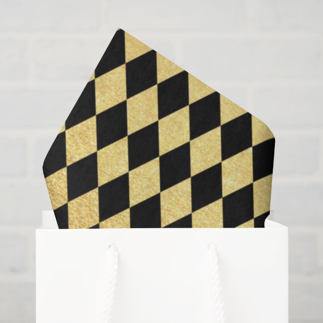 papier de soie de soie noir élégant de motif de (Sac cadeau)