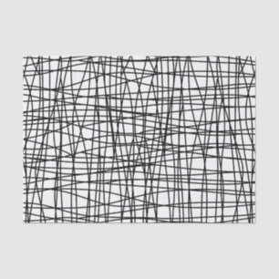 Papier de soie de soie noir et blanc audacieux