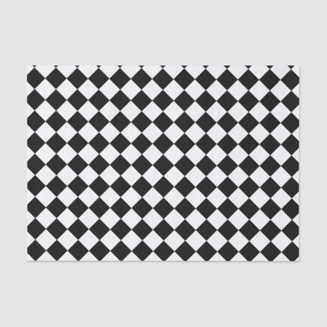 Papier de soie de soie noir et blanc de harlequin (Recto)