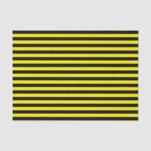 Papier de soie de soie noir et jaune de rayures