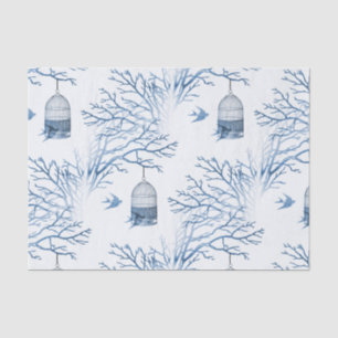 Papier de soie de soie nu de branches de cage à