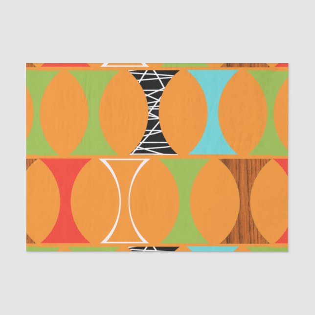 Papier de soie de soie orange moderne de motif de (Recto)