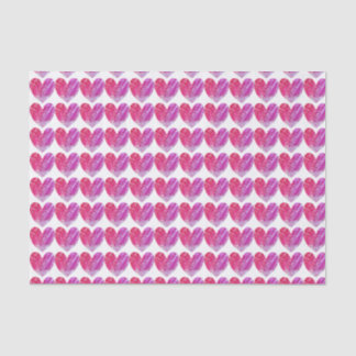 Papier de soie de soie orienté de coeur
