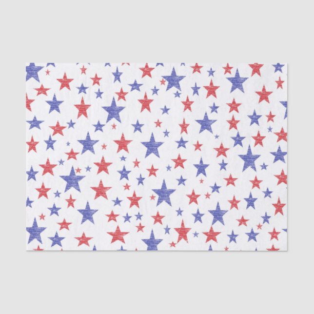 Papier de soie de soie patriotique d'étoiles (Recto)