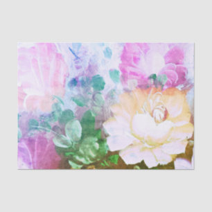 Papier de soie de soie peint floral de fleur