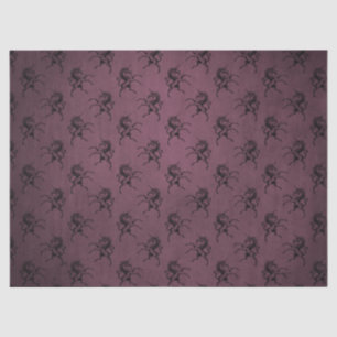 Papier de soie de soie pourpre et noir de licorne
