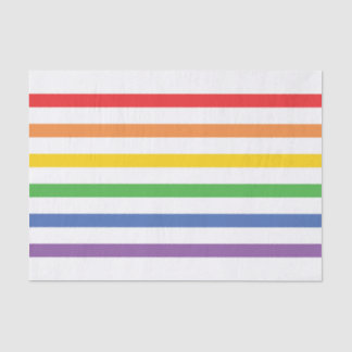 Papier de soie de soie rayé d'arc-en-ciel