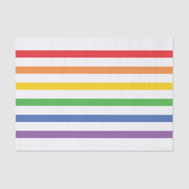 Papier de soie de soie rayé d'arc-en-ciel (Recto)