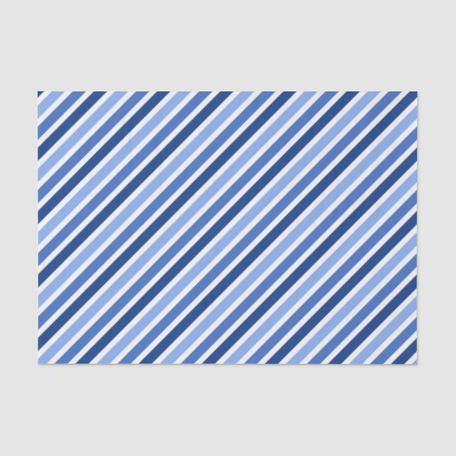 Papier de soie de soie rayé : Rayures bleues et (Recto)