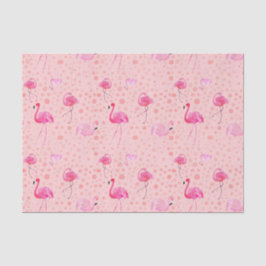 Papier de soie de soie rose de motif de Flamant