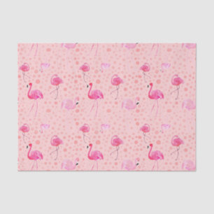 Papier de soie de soie rose de motif de Flamant