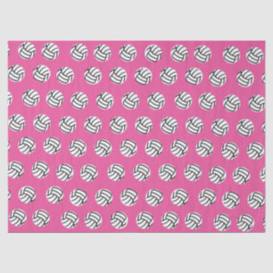 Papier de soie de soie rose de motif de volleyball
