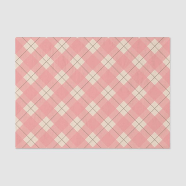 Papier de soie de soie rose de plaid (Recto)