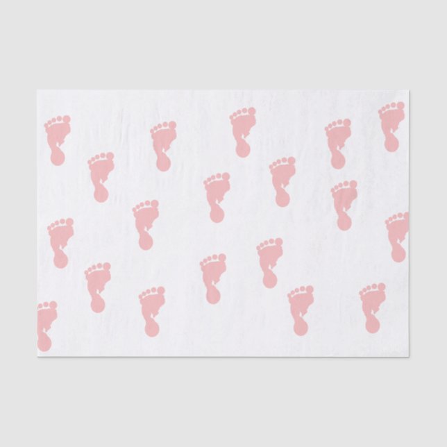 Papier de soie de soie rose des empreintes de pas (Recto)