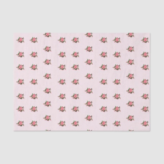 Papier de soie de soie rose minable de roses (Recto)