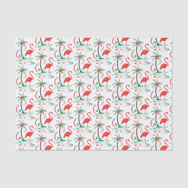Papier de soie de soie rouge de Flamant rose de (Recto)