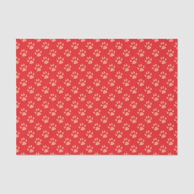 Papier de soie de soie rouge de Noël d'empreinte (Recto)