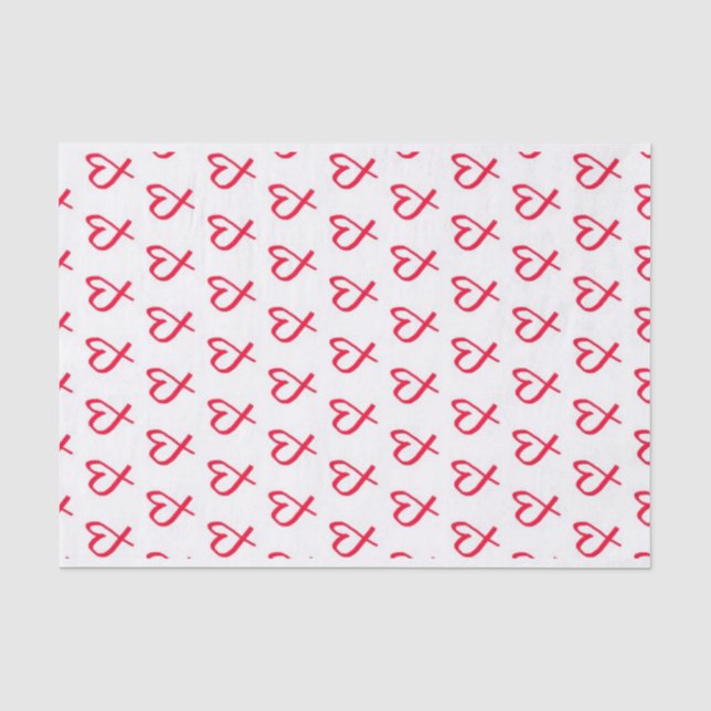 Papier de soie de soie rouge des coeurs 10lb (Recto)